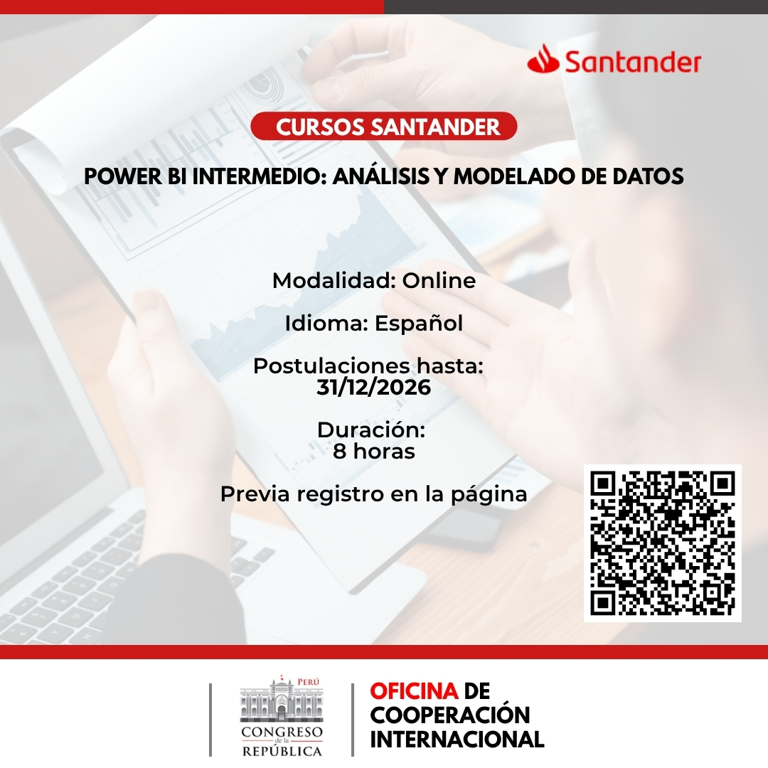 Imagen y enlace al curso: Power BI Intermedio: An&aacute;lisis y modelado de datos
