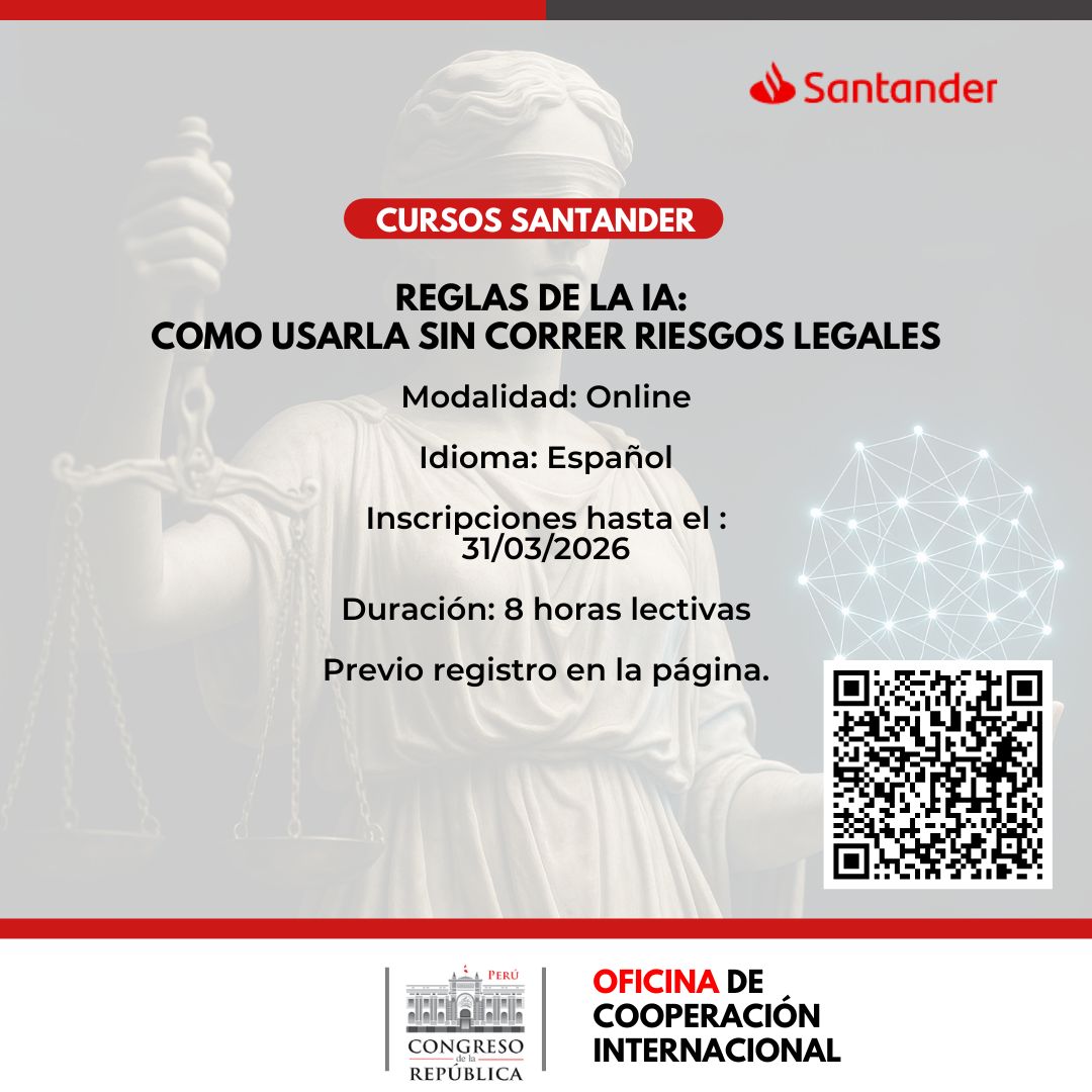 Imagen y enlace al curso Reglas de la IA: como usarla sin correr riesgos legales