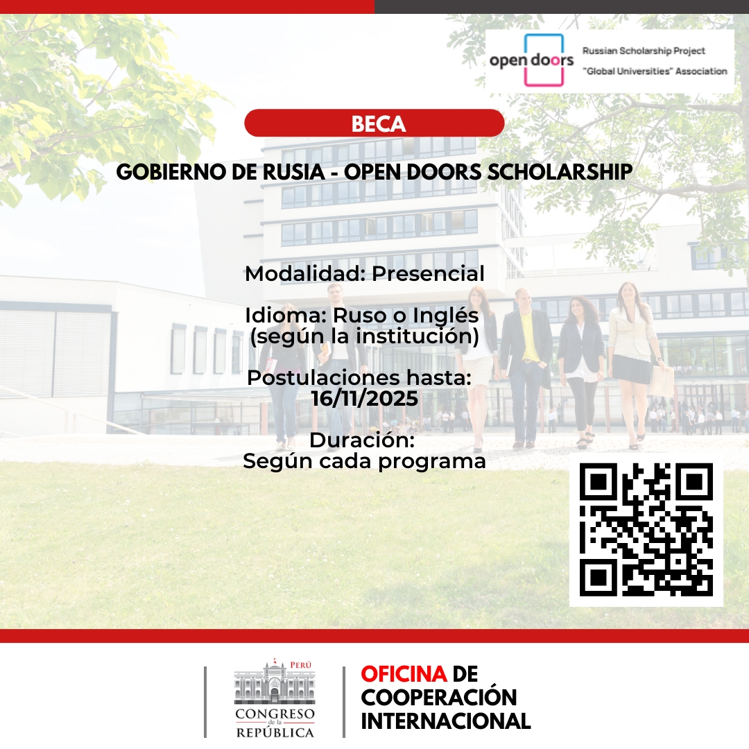 Imagen y enlace a las oportunidades de becas Open Doors de Rusia