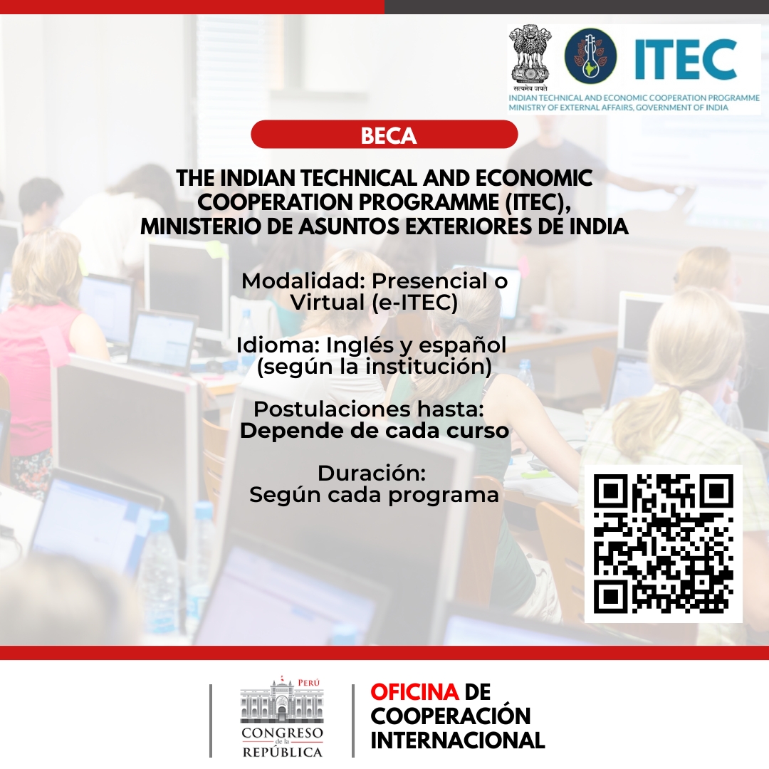 Imagen y enlace para conocer el programa de becas de ITEC de India