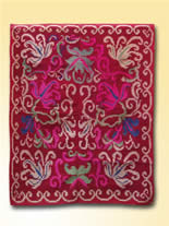 Frazada con guarda y dichado de flores