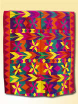 Frazada en bandas con palmas, estrellas