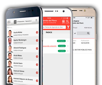 Aplicaciones móviles de Congreso del Perú